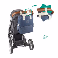 Badabulle B043039 sac à dos Sac à dos de voyage Beige, Bleu Coton, Polyester, Poly-acétate de vinyle (PEVA) - Vue supplémentaire 2