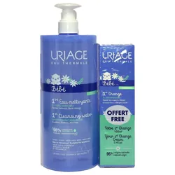 Uriage Bébé 1ère Eau Nettoyante 1 L + 1er Change à l'Edelweiss 100 ml Offert