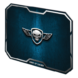 Spirit of Gamer Winged Skull Tapis de souris de jeu Noir, Bleu