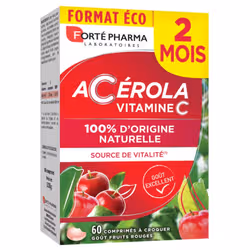 Acérola 60 comprimés à croquer Riche en Vitamine C naturelle Forté Pharma