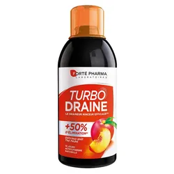Draineur Minceur et Elimination GoĂ»t ThĂ©-PĂȘche 500ml TurboDraine FortĂ© Pharma