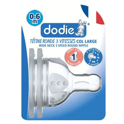 Dodie Tétine 0/6 Mois Silicone Vitesse 1 DUO