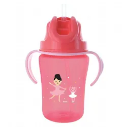 Ddosie Tasse Paille +18 mois Rose 350 ml