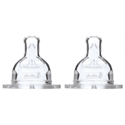 Sensation+ Tetines Plates Col Large En Silicone Debit Rapide +18 Mois Dodie