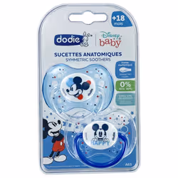 Dodie Disney Baby 2 Sucettes Anatomiques Silicone 18 Mois et + - Modèle : Mickey