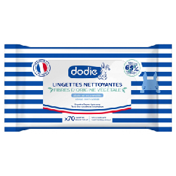 Lingettes Nettoyantes Dermo-apaisantes x70 Visage, corps et siège Dodie