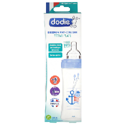 Dodie Sensation+ Biberon Tétine Plate Débit 3 Mer +6 Mois 330ml