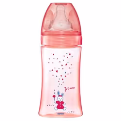 Dodie Initiation+ Biberon Anti-Colique Tétine Ronde 3 Vitesses Débit 2 Rose Licorne 0-6 Mois 270ml