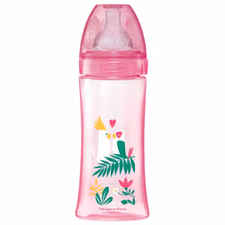 Dodie Initiation+ Biberon Anti-Colique Tétine Ronde 3 Vitesses Débit 3 Rose Danseuse +6 Mois 330ml