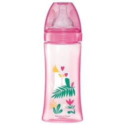 Dodie Initiation+ Biberon Anti-Colique Tétine Ronde 3 Vitesses Débit 3 Rose Danseuse +6 Mois 330ml