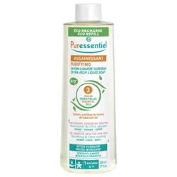 Puressentiel Assainissant Savon Liquide Surgras aux 3 Huiles Essentielles Éco Recharge 500 ml