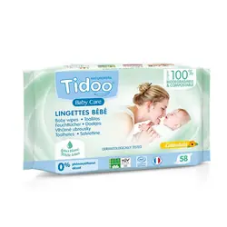 Tidoo Lingettes compostables au calendula bio et parfum naturel X58