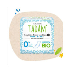 Tadam Serviette Ultra Coton Bio Super+ 12un