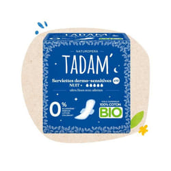 Tadam Serviette Ultra Coton Bio Nuit+ 10un