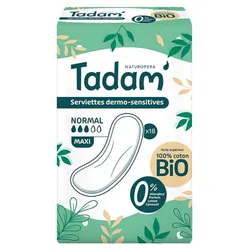 Tadam' Serviettes Dermo-Sensitives Maxi Normal 18 Serviettes