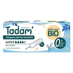 Tadam' Tampons Dermo-Sensitifs Super Bio 16 Tampons