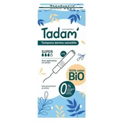 Tadam' Tampons Dermo-Sensitifs avec Applicateur Super Bio 14 Tampons