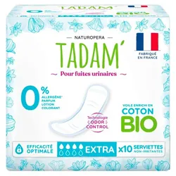Tadam' Serviettes pour Fuites Urinaires Extra 10 Serviettes