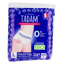Tadam' Culottes pour Fuites Urinaires Plus Nuit 12 Culottes