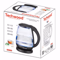 Techwood TB-1717V bouilloire 1,7 L 2200 W Noir, Transparent - Vue supplémentaire 2