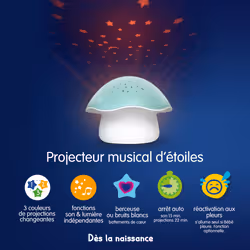 Pabobo Coucher facile Champignon projecteur d'étoiles Rose - Vue supplémentaire 6