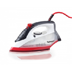Techwood TFV-2405C fer à repasser Fer à vapeur Semelle en céramique 2400 W Noir, Rouge, Blanc