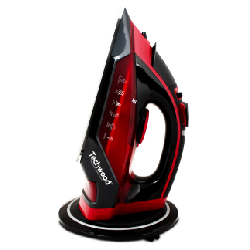 Techwood TFS-246 fer à repasser Fer à repasser à sec ou à vapeur Semelle en céramique 2400 W Noir, Rouge