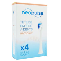 NEOPULSE Recharge 4 Tetes de Brosse à Dent Ultra Souple Blanc