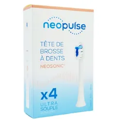 NEOPULSE Recharge 4 Tetes de Brosse à Dent Ultra Souple Blanc