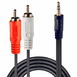 Lindy 35682 câble audio 3 m 2 x RCA 3,5mm Noir - Vue supplémentaire 2