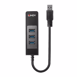 Lindy 43176 hub & concentrateur USB 3.2 Gen 1 (3.1 Gen 1) Type-A 5000 Mbit/s Noir - Vue supplémentaire 2