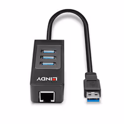 Lindy 43176 hub & concentrateur USB 3.2 Gen 1 (3.1 Gen 1) Type-A 5000 Mbit/s Noir - Vue supplémentaire 4
