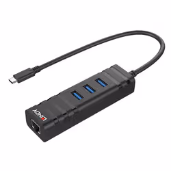 Lindy 43249 hub & concentrateur USB 3.2 Gen 1 (3.1 Gen 1) Type-C 5000 Mbit/s Noir - Vue supplémentaire 2