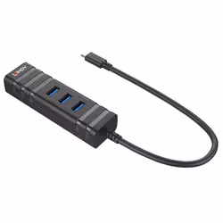 Lindy 43249 hub & concentrateur USB 3.2 Gen 1 (3.1 Gen 1) Type-C 5000 Mbit/s Noir - Vue supplémentaire 3
