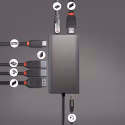 Lindy 43323 station d'accueil Avec fil USB 3.2 Gen 1 (3.1 Gen 1) Type-C Noir, Gris - Vue supplémentaire 3
