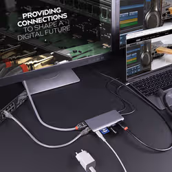 Lindy 43323 station d'accueil Avec fil USB 3.2 Gen 1 (3.1 Gen 1) Type-C Noir, Gris - Vue supplémentaire 4