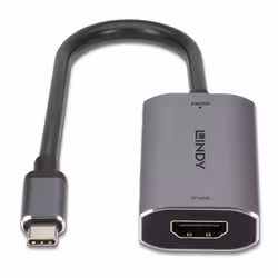 Lindy 43327 câble vidéo et adaptateur 0,11 m USB Type-C HDMI Noir, Gris - Vue supplémentaire 3