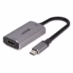 Lindy 43327 câble vidéo et adaptateur 0,11 m USB Type-C HDMI Noir, Gris - Vue supplémentaire 4