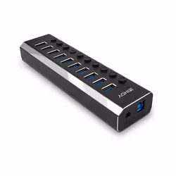 Lindy 43370 hub & concentrateur USB 3.2 Gen 1 (3.1 Gen 1) Type-B 5000 Mbit/s Noir - Vue supplémentaire 2
