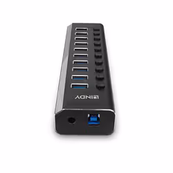 Lindy 43370 hub & concentrateur USB 3.2 Gen 1 (3.1 Gen 1) Type-B 5000 Mbit/s Noir - Vue supplémentaire 3