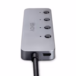 Lindy 43383 hub & concentrateur USB 3.2 Gen 1 (3.1 Gen 1) Type-C 5000 Mbit/s Gris - Vue supplémentaire 4