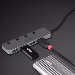 Lindy 43383 hub & concentrateur USB 3.2 Gen 1 (3.1 Gen 1) Type-C 5000 Mbit/s Gris - Vue supplémentaire 5