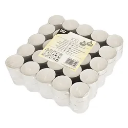 Papstar 13302 bougie en cire Rond Blanc 100 pièce(s)