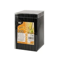 Papstar 16756 paille jetable 200 pièce(s) Noir