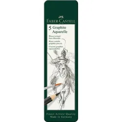 FABER-CASTELL Crayon Graphite Aquarelle 117805 metallic box 5 pcs.
