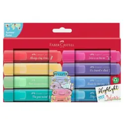 Faber-Castell TL 46 marqueur 8 pièce(s) Pointe biseautée Vert, Turquoise, Violet, Bleu, Rouge, Rose, Jaune