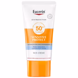 EUCERINSun SensitiveSun crèmeTrès haute protectionSPF50+50mlProtège les peaux sensibles et sèches des dommages cutanés induits par le soleil.Bonne tolérence cutanée sur les peaux sensibles
