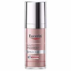 EUCERINAnti-Pigment Sérum Duo 30mlVous désirez réduire visiblement vos taches brunes et obtenir un teint plus éclatant ? Choisissez un produit qui agit doublement pour deux fois plus d’efficacité.Des taches atténuées et une peau radieuse avec Eucerin ANTI-PIGMENT Sérum Duo.Les Laboratoires Eucerin ont mis au point un produit innovant pour réduire efficacement les taches brunes. À base de 2 actifs complémentaires