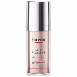 EUCERINAnti-Pigment Sérum Duo 30mlVous désirez réduire visiblement vos taches brunes et obtenir un teint plus éclatant ? Choisissez un produit qui agit doublement pour deux fois plus d’efficacité.Des taches atténuées et une peau radieuse avec Eucerin ANTI-PIGMENT Sérum Duo.Les Laboratoires Eucerin ont mis au point un produit innovant pour réduire efficacement les taches brunes. À base de 2 actifs complémentaires
