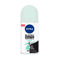 NIVEA Black & White Invisible Active Femmes Déodorant roll-on 50 ml 1 pièce(s)